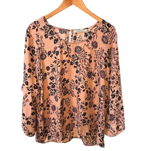 Liberty Love Dark Floral Career Blouse Size 2XL - Picture 1 of 5
